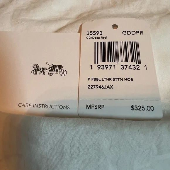 Gently used: Coach Pebble Leather Sutton Hobo, color Deep Red - Picture 12 of 15